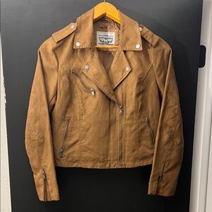 Levi's Form Fitting Vegan Suede Motorcycle Jacket